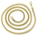 14k Yellow Gold Solid Franco Chain 4mm Wide Necklace with Lobster Clasp 24 inches long 2