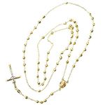 10K YELLOW Gold HOLLOW ROSARY Chain - 28 Inches Long 3.8MM Wide 2