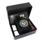 Luxurman Escalade Mens Black Real Diamond 3ct Large Watch MOP Dial Chronograph 4