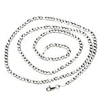 14K WHITE Gold SOLID ITALY CUBAN Chain - 20 Inches Long 3.6MM Wide 2