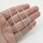 Silver Figaro link chain Necklace BDC71 4