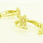 14K Yellow gold Flower cz hoop earrings for Children/Kids web263 4