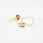 14K Yellow gold Heart cz hoop earrings for Children/Kids web57 4