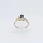 10k Yellow Gold Syntetic black gemstone ring ajr28 Size: 6.75 2
