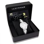 Ladies Real Diamond Watches: Luxurman White Ceramic Watch 1.25ct MOP Galaxy 4