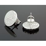 Sterling Silver Unisex Fashion Round Hand Set Stud Earrings ME0220d 2