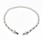 Ladies .925 Italian Sterling Silver white and red cz bracelet 2