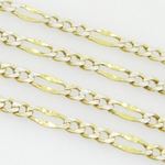 10K Yellow Gold diamond cut figaro chain GC113 4