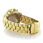 Luxurman Womens Real Diamond Yellow Gold Plated Montana Watch 2ct Extra Straps 2