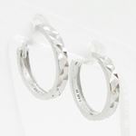 womens bp24 fancy earrings 14K white gold italian ball stud huggie hoop 2