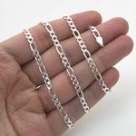 Silver Figaro link chain Necklace BDC93 4