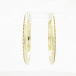 Womens 10k Yellow gold Slim white cz hoop earring ELMI5 2