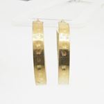 10k Yellow Gold earrings Fancy puff bamboo gold earrings AGBE61 2