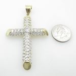 Mens 10K Solid Yellow Gold thick fully stoned cross Length - 3.27 inches Width - 1.97 inches 4