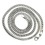 10K WHITE Gold HOLLOW FRANCO Chain - 24 Inches Long 3.7MM Wide 2