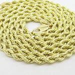 "Mens 10k Yellow Gold hollow rope chain ELNC17 24"" long and 3.3mm wide 2"