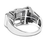 "10K Gold Black and White Mens Diamond Ring by LUXURMAN (0.6 Ctw