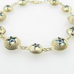 Ladies 10K Solid Yellow Gold evil eye striped star bracelet Length - 7.25 inches Width - 11mm 2
