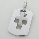 Dog tag and cross pendant SB15 28mm tall and 17mm wide 2