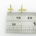 womens bp38 fancy earrings 14K yellow gold italian ball stud huggie hoop 4