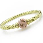 Ladies .925 Italian Sterling Silver yellow fancy italian primavera bracelet Diameter - 2.55 inches 2