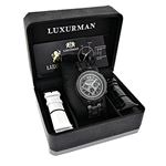 Iced Out Phantom Mens Black Genuine Diamond Luxurman Watch 3ct Chronograph 4