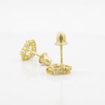 14K Yellow gold Heart fancy cz stud earrings for Children/Kids web438 4
