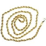 10K YELLOW Gold HOLLOW ROPE Chain - 28 Inches Long 4.5MM Wide 2