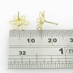 womens bp61 fancy earrings 14K yellow gold italian ball stud huggie hoop 4