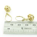 womens bp68 fancy earrings 14K yellow gold italian ball stud huggie hoop 4