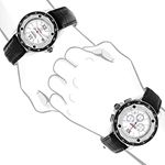Centorum His and Hers Matching Real Diamond Watch Set 1.05ct Chronograph 4