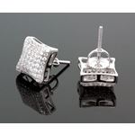 Sterling Silver Unisex Fashion Hand Set Stud Earrings ME0216c 2