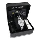 Mens and Ladies Real Diamond Watches 2ct MOP Plated Stainless Steel by Luxurman 4