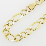 Mens 10k Yellow Gold diamond cut figaro cuban mariner link bracelet 8.5 inches long and 6mm wide 2
