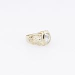 10k Yellow Gold Syntetic white gemstone ring ajjr43 Size: 2.25 4