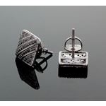 Sterling Silver Unisex Fashion Square Hand Set Stud Earrings ME0225c 2