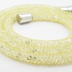 Womens Sterling silver Yellow chain with crystal inside 2