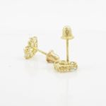 14K Yellow gold Heart fancy cz stud earrings for Children/Kids web441 4