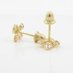 14K Yellow gold Flower cz stud earrings for Children/Kids web430 4