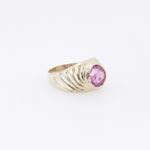10k Yellow Gold Syntetic red gemstone ring ajjr83 Size: 2 4