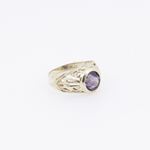 10k Yellow Gold Syntetic purple mother gemstone ring ajr20 Size: 2.5 4