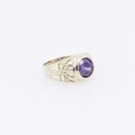 10k Yellow Gold Syntetic purple gemstone ring ajr3 Size: 1.25 4