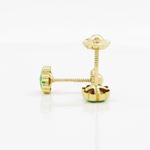 14K Yellow gold Flower cz stud earrings for Children/Kids web97 4