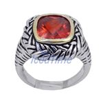"Ladies .925 Italian Sterling Silver Ruby Red synthetic gemstone ring SAR31 6