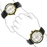 His and Hers Centorum Matching Real Diamond Watch Set: 1.05ct Leather Straps 4