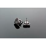 Sterling Silver Heart Shape Fashion Hand Set Stud Earrings ME0212d 2