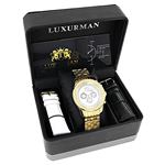 Real Diamond Watches for Men: Luxurman Mens Diamond Watch Yellow Gold Pltd 0.25 4