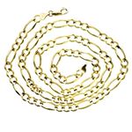 14K YELLOW Gold SOLID FIGARO Chain - 26 Inches Long 6.6MM Wide 2