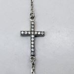 Womens Sterling silver White jesus cross pendant necklace 2