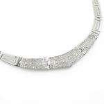 Ladies .925 Italian Sterling Silver fancy vintage cz necklace 2 Diameter - 5.25 inches Width - 12mm 